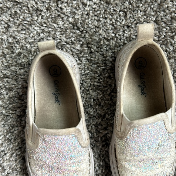 Cat & Jack toddler girl sparkle slip on tennis shoes size 9 - Picture 2 of 7